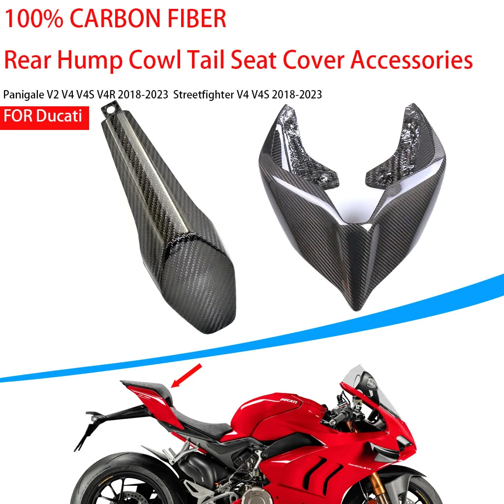 

Motorcycle For Ducati Streetfighter PanigaleV2/V4/V4S/V4R 2018-2023 100% Carbon Fiber Rear Hump Cowl Tail Seat Cover Accessories