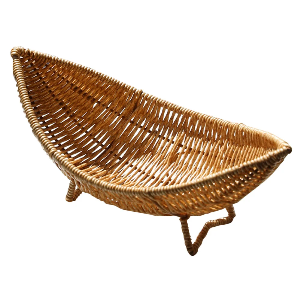 Coffee Making Tray Rattan Storage Baskets Decor for Home Vegetable Basket Wicker Rustic Touch Storage Plastic Woven Bread