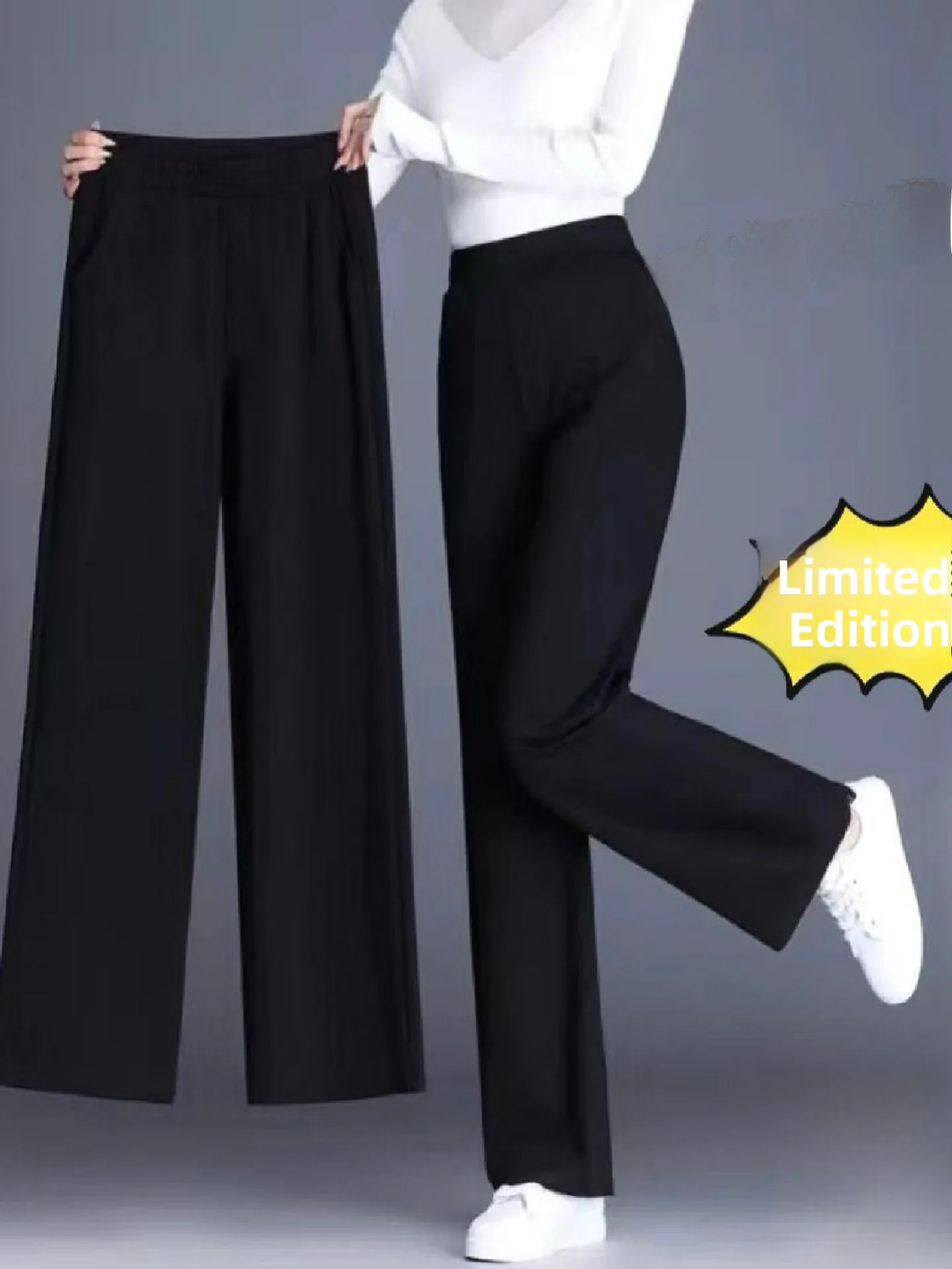 Black Loose Women's Pants Spring Summer New Style Small Size Student Versatile High Waist Cotton Casual Trousers