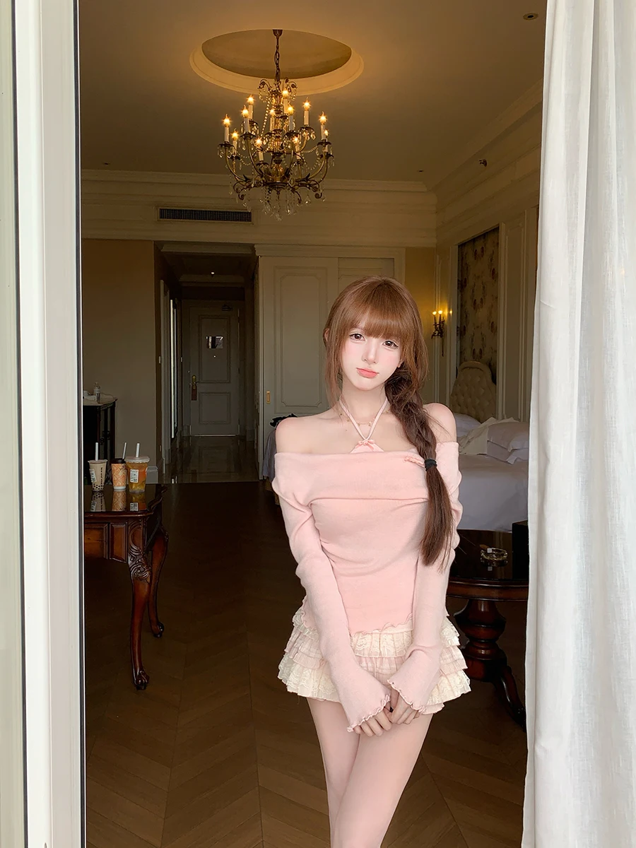 

Коллекция Rui Sweet Sle Autumn: комплект из топа с длинными рукавами и юбки для девочек-подростков, уникальный дизайн, модный наряд.