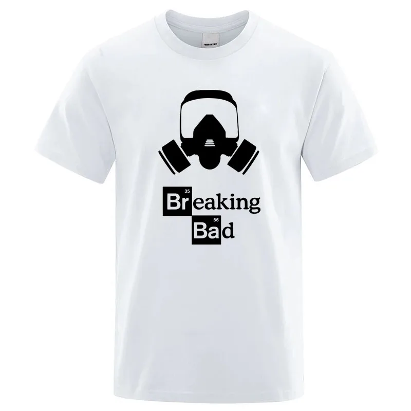 Summer Men's Short Sleeved High Quality Cotton Blend Heisenberg Printed Casual For Men O-neck Cool Casual Loose Hip Hop Male Top