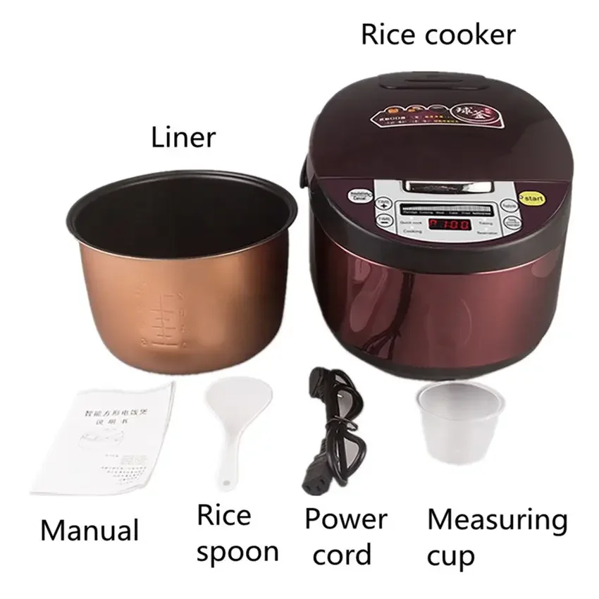 رائجة البيع متعددة الوظائف الرقمية وعاء طبخ الأرز الكهربائي أجهزة المطبخ التجارية الدفء ميزة كوب قياس البلاستيك