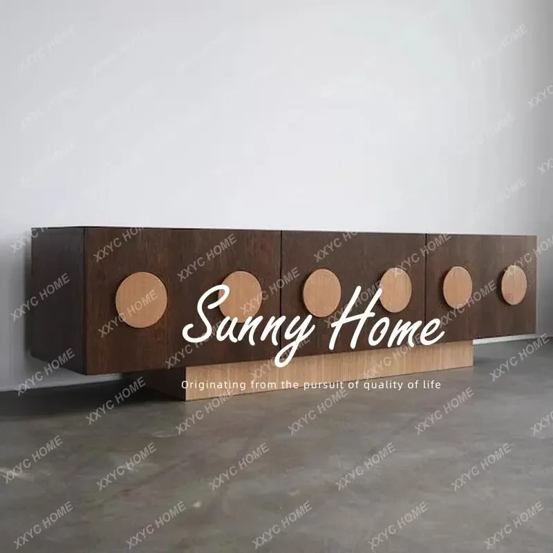 AARetro solid wood TV cabinet, medieval creative home audio-visual cabinet, living room retro storage cabinet