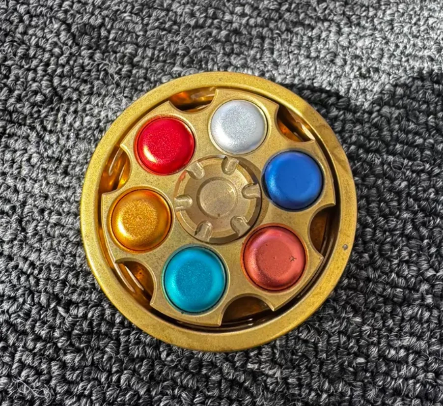 Used EDC PY brass left wheel rotor+base fidget decompression toy