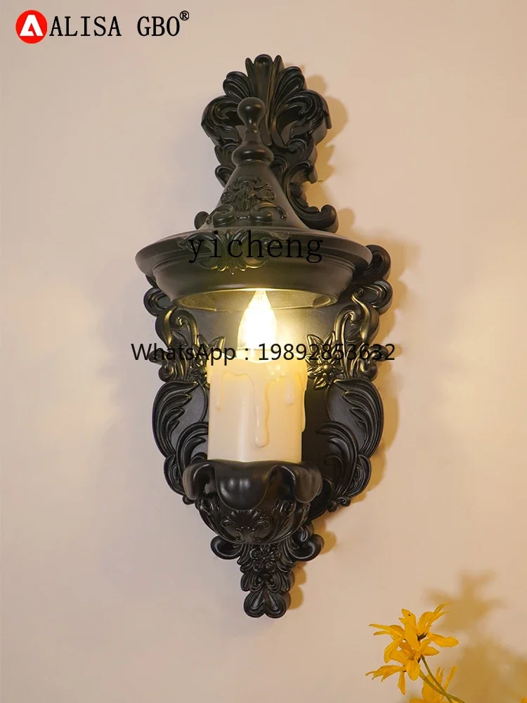 r5.20 retro carved ornaments medieval living room background wall aisle bedroom decoration
