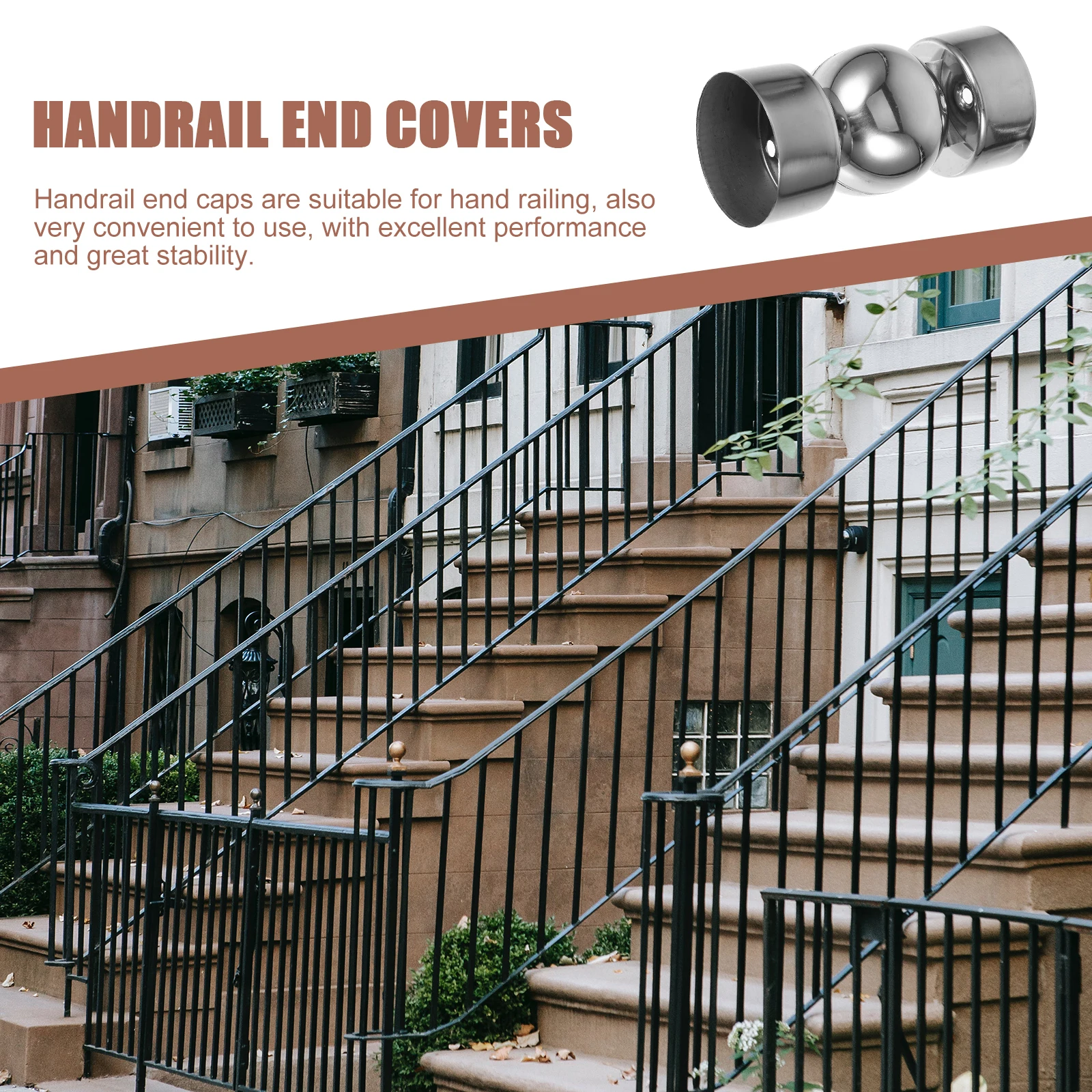 

1PCS Stair Handrail Accessories Stainless Steel Connectors Railing Fitting Round Durable Easy Installation Multi Functional