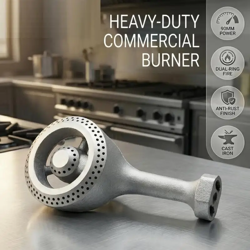 90mm Gas Burner Head Corrosion Resistant Brass Uniform Flame Easy Clean for Household Kitchen Cooking Stove