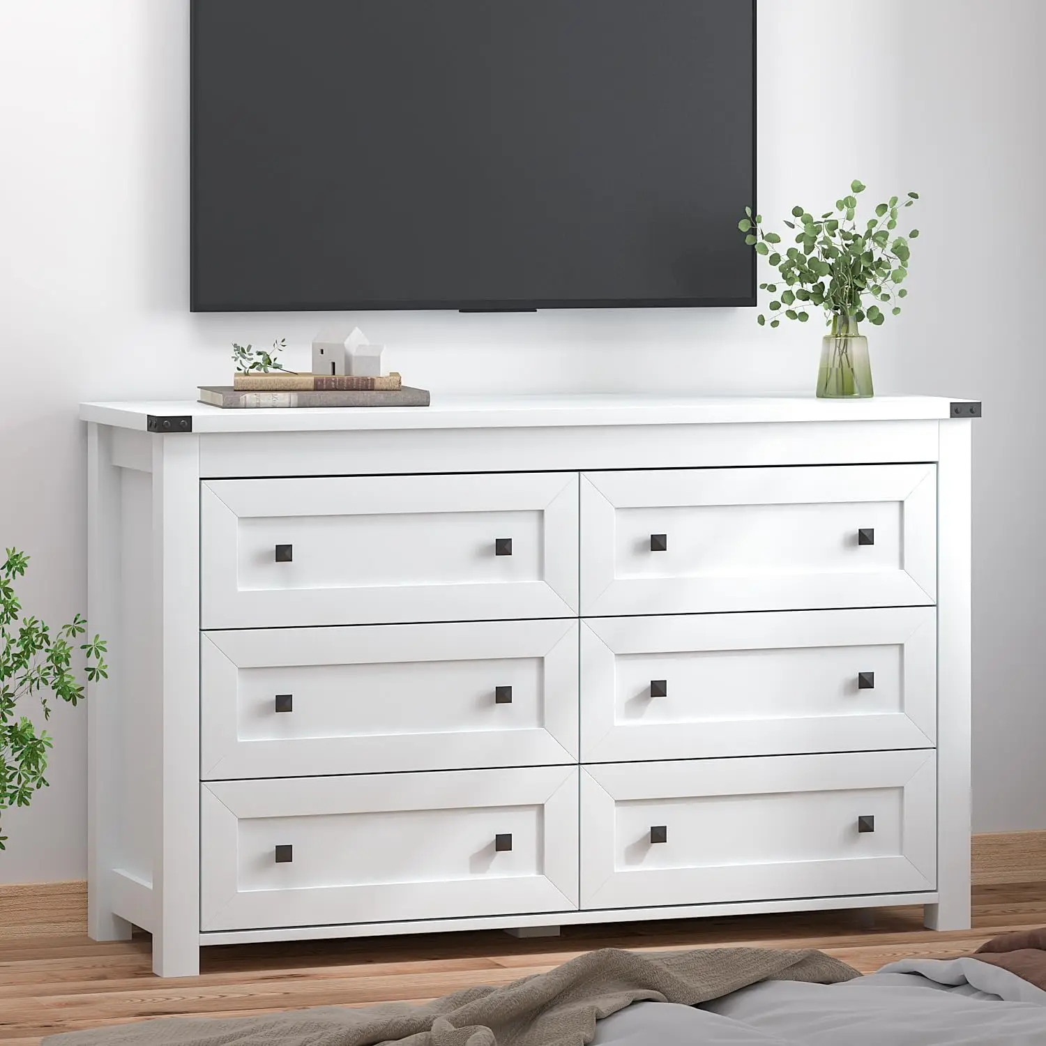 Caixa de armazenamento de madeira de gavetas, Dresser with Metal Handles,Dresser Organizer for Bedroom, Living Room,Nursery,Hallway