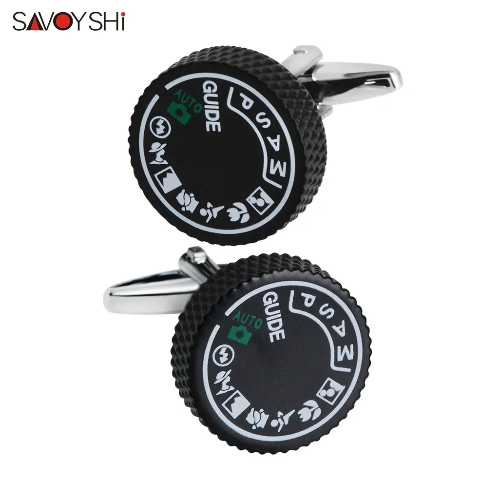 

SAVOYSHI Funny Round Mens French Shirt Cufflinks Camera Button Shape Design Copper Cuff Links Fashion Jewelry Dropshipping