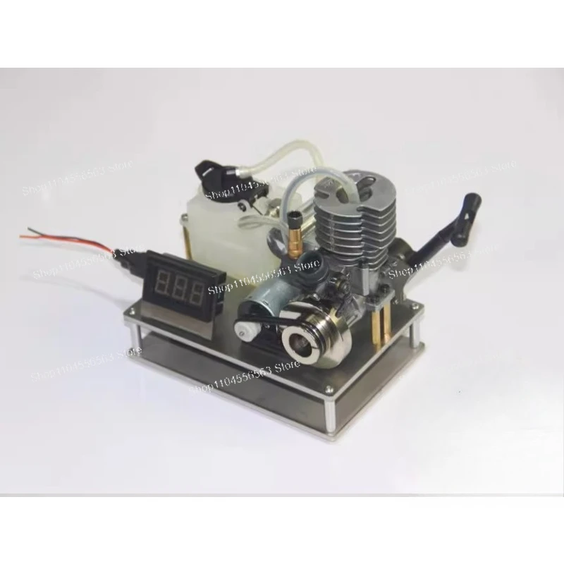A 12-volt small two-stroke methanol engine has been transformed into a miniature internal combustion engine generator.