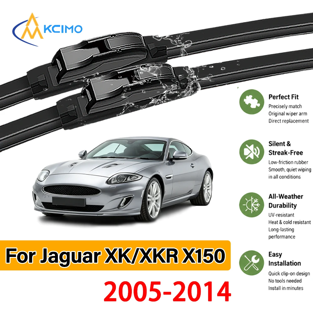 Essuie-glaces noirs de qualité supérieure pour Jaguar XK/XKR X150 2005-2014, installation facile, sans vibration, nettoyage impeccable