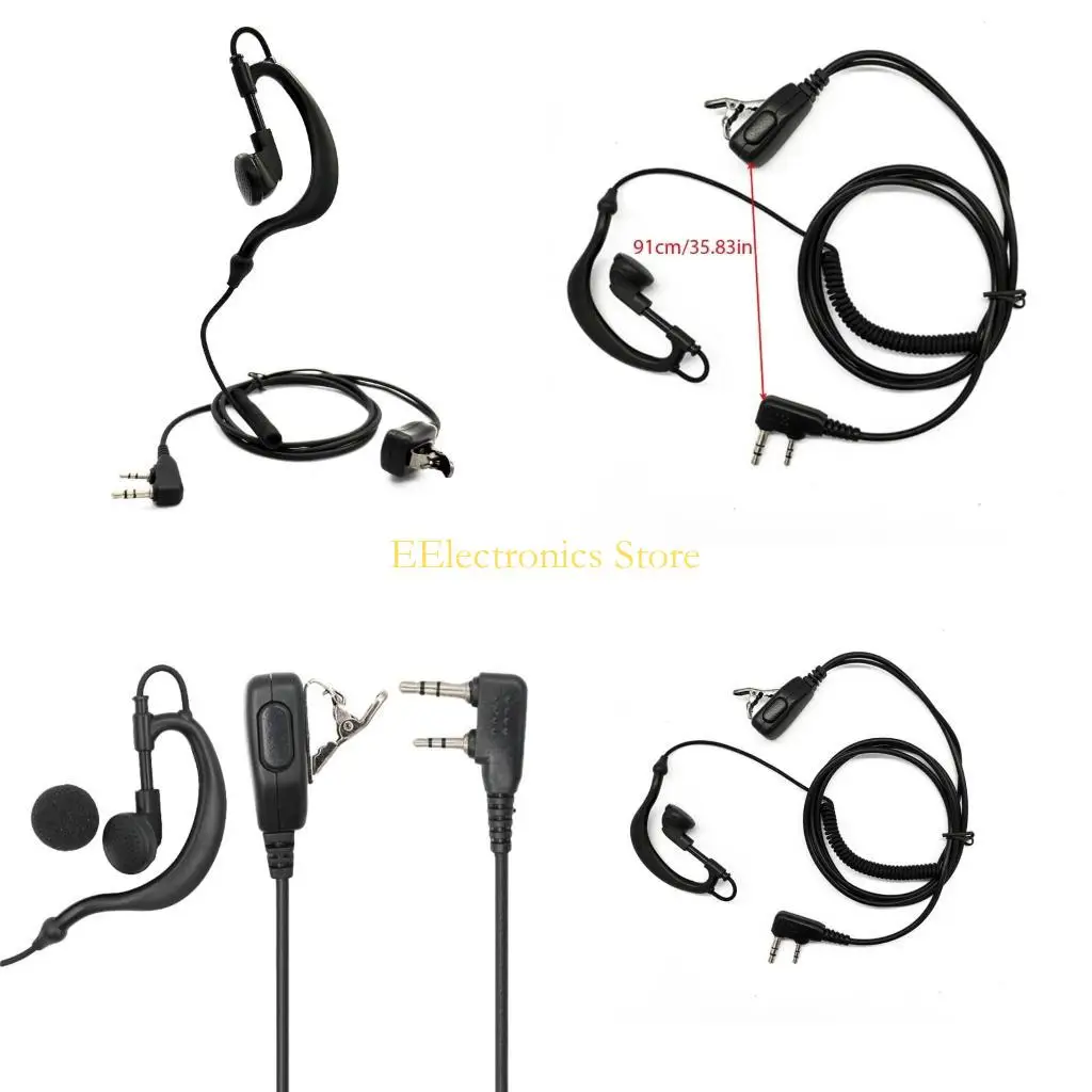 

B03C Earpiece with PTT Microphone Walkie-Talkie Headset 2 Pin K-Type Plug Intercom Earphone Headphone for UV-5R UV5R UV-5RE