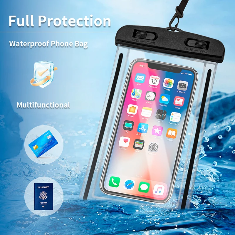 Waterproof Phone Case Swimming Water Proof Bag Universal Underwater Phone Protector Pouch PVC Cover for iPhone 14 Samsung Huawei