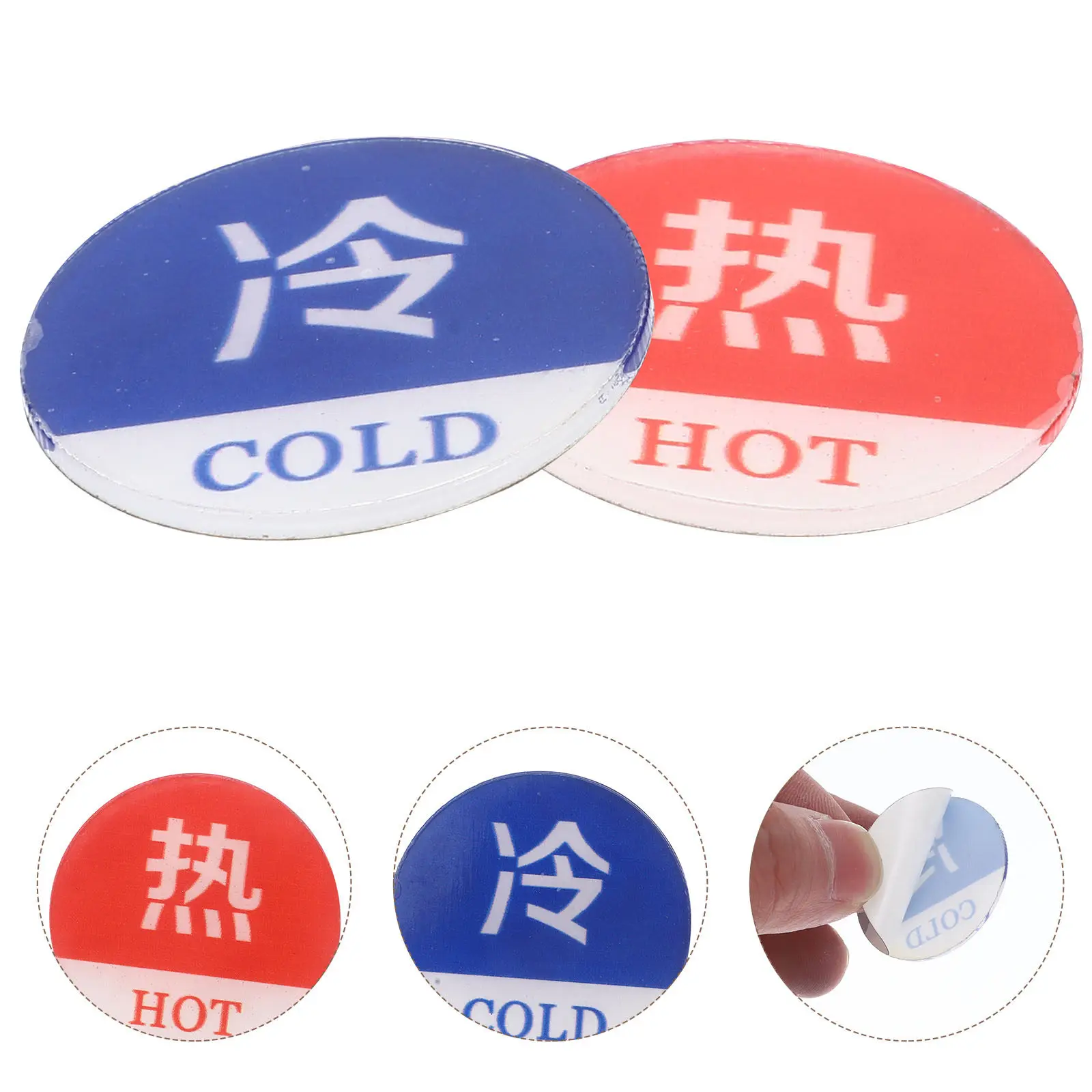1Pair Acrylic Labels Faucet Hot Cold Sticker For Shower Faucet Office Bathroom Stickers Sink