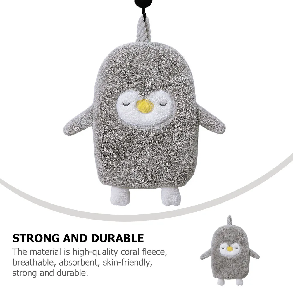 

Cartoon Animal Hand Towels Coral Fleece Hanging Loop Soft Bath Towel For Bathroom Kitchen Use