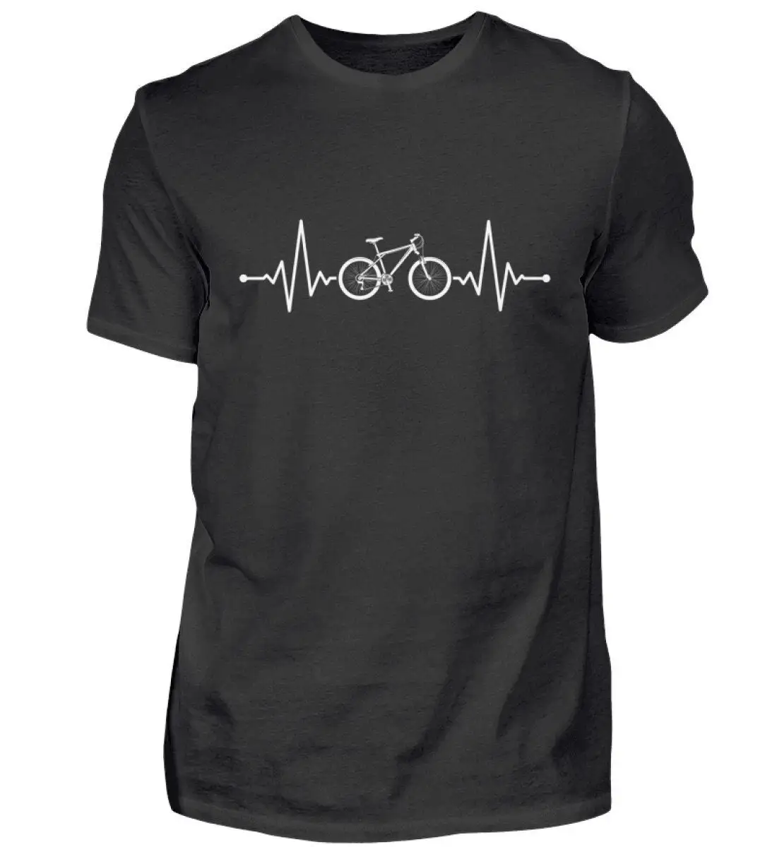 Bicycle Pulse Shirt Cyclist Frequency Gift Mountain Bike Idea Heartbeat Cotton T White