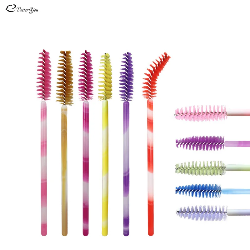 Brosse à cils colorée en nylon, baguettes de mascara au poulet, extension de cils, microbrosse, applicateur d'eye-blogueur, pinceau de maquillage, bricolage, le plus récent, 10 pièces