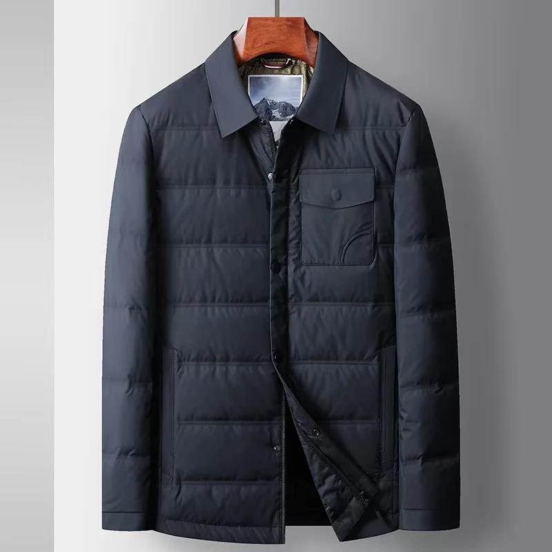 2025 Autumn/Winter New Men's Down Jacket Lightweight Edition Goose Down Content 90% Business and Leisure Down Jacket