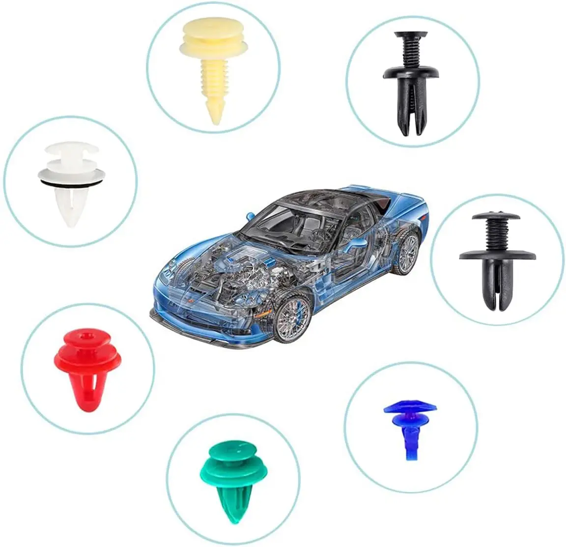 Boxed Buckle Car Expansion Screw Plastic Clip Door Panel Mudguard Cover Bumper Clip Fastener Set