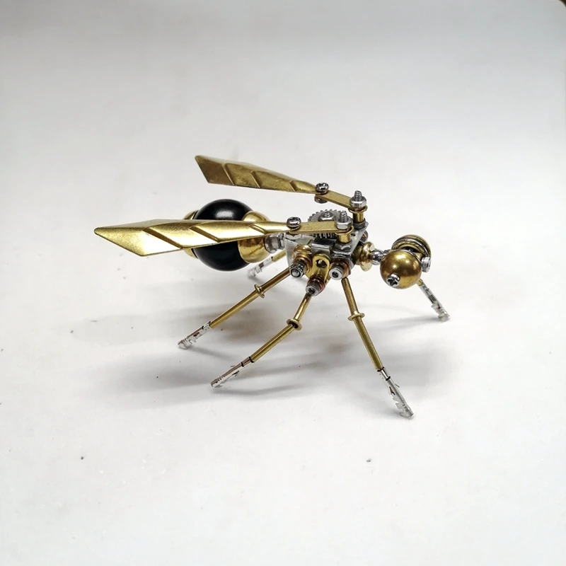 DIY Metal Assembly Little Wasp Model Kits Steampunk Mechanical Insects Ornament Handmade 3D Puzzels Toy for Kids Adults Gift