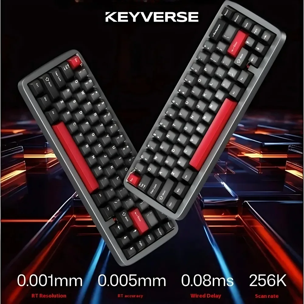 Keyverse ET65 Magnetic Keyboard Rapid Trigger Aluminum Alloy 0.005mmRT RGB Custom 8k Gaming Accessories E-sports Gamer Keyboards