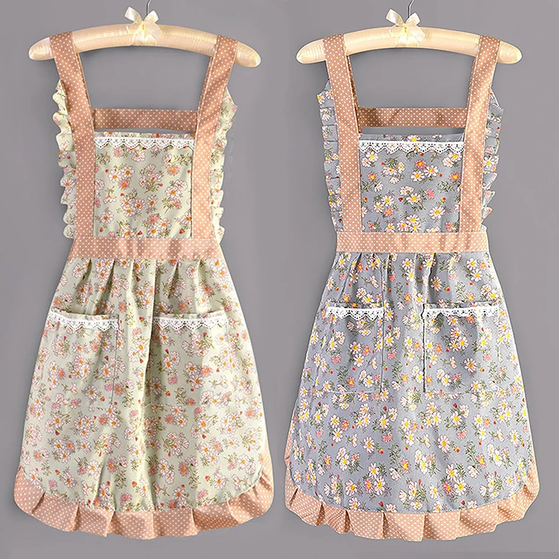 

1 шт., милый холщовый домашний фартук для женской кухни, приготовления пищи, дышащий, противообрастающий, износостойкий, чистящий, новый холщовый фартук