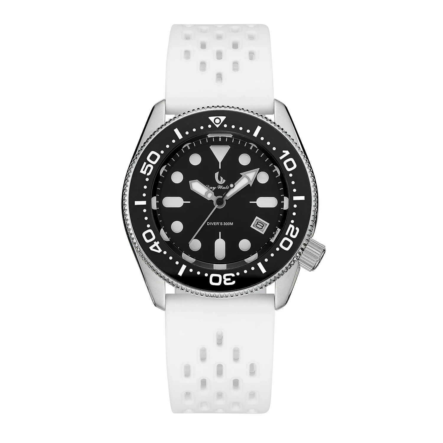 300M diving watch with super luminous ceramic bezel 316L stainless steel case sapphire glass nylon and silicone strap