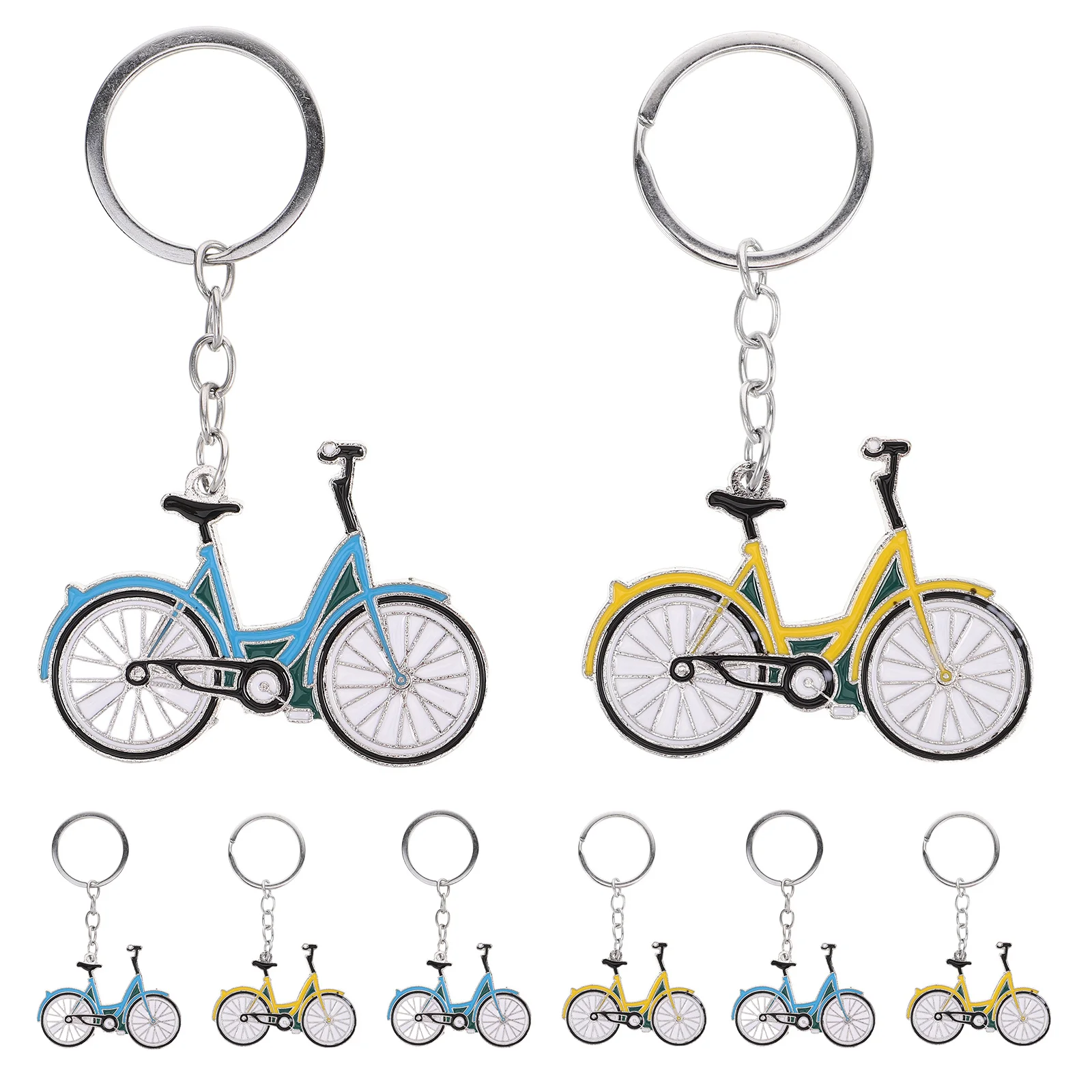 

8pcs Metal Mini Bicycle Keychain Durable Fashionable Key Pendant For Cyclists Students Compact Bike Charm Accessories