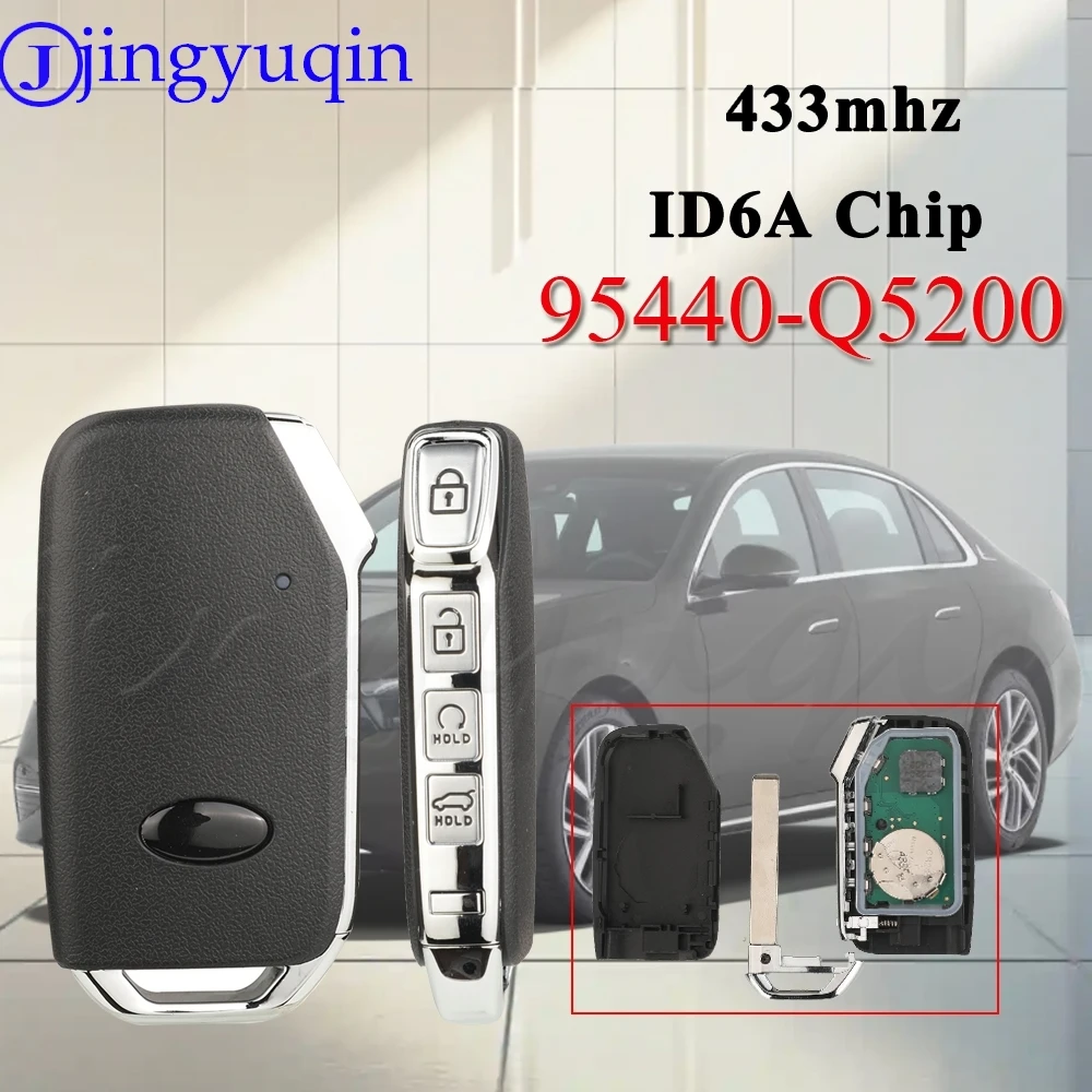 

jingyuqin 4Buttons Smart Remote Car Key 433MHz 6A Chip For Kia Seltos 2019-2023 Fob Control Keyless-Go 95440-Q5200