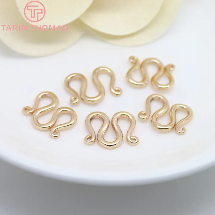 

(3269)10PCS 10x13MM 24K Gold Color Plated Brass M Shape Necklace Clasps High Quality Diy Jewelry Accessories