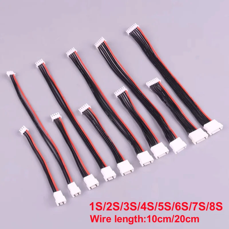 5pct/lote JST-XH 1S/2S/3S/4S/5S/6S/7S 10/20cm 22AWG Lipo Bateria Cabo Carregador de Equilíbrio Para modelo RC Conector de Equilíbrio Plug Fio