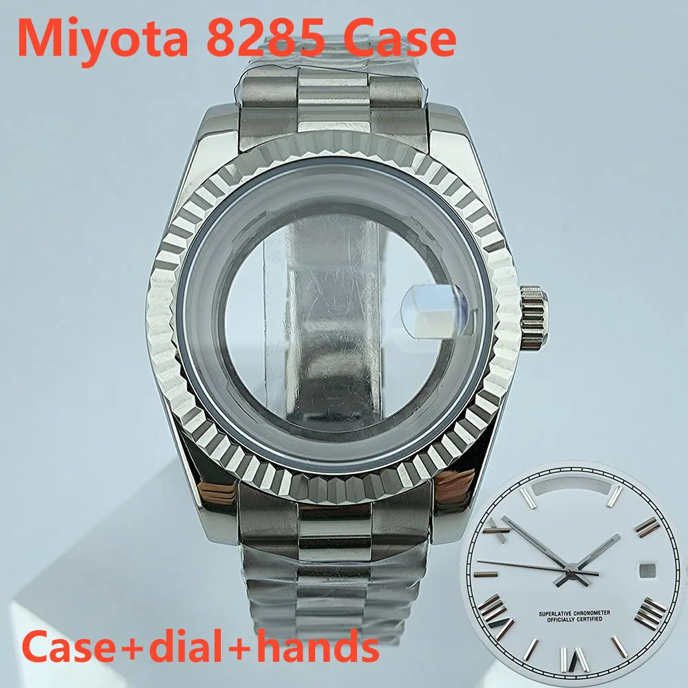 

Корпус часов Miyota8285, корпус 39 мм, мужские автоматические часы из нержавеющей стали, сапфировое стекло, подходят для часов Miyota 8285, инструменты для часов с механизмом