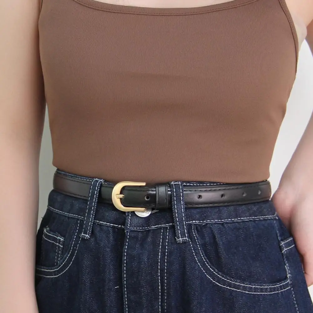 

Женский ремень из искусственной кожи, регулируемая длина, тонкий ремень, однотонное платье, рубашка, топы, пояс, модные аксессуары Женский пояс