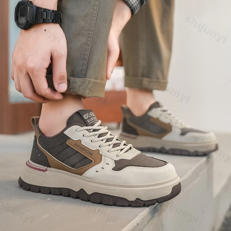 أحذية رياضية كلاسيكية للرجال ربيع الخريف ارتفاع جديد زيادة أحذية مجلس مريحة في الهواء الطلق عدم الانزلاق الدانتيل يصل حذاء كاجوال #2