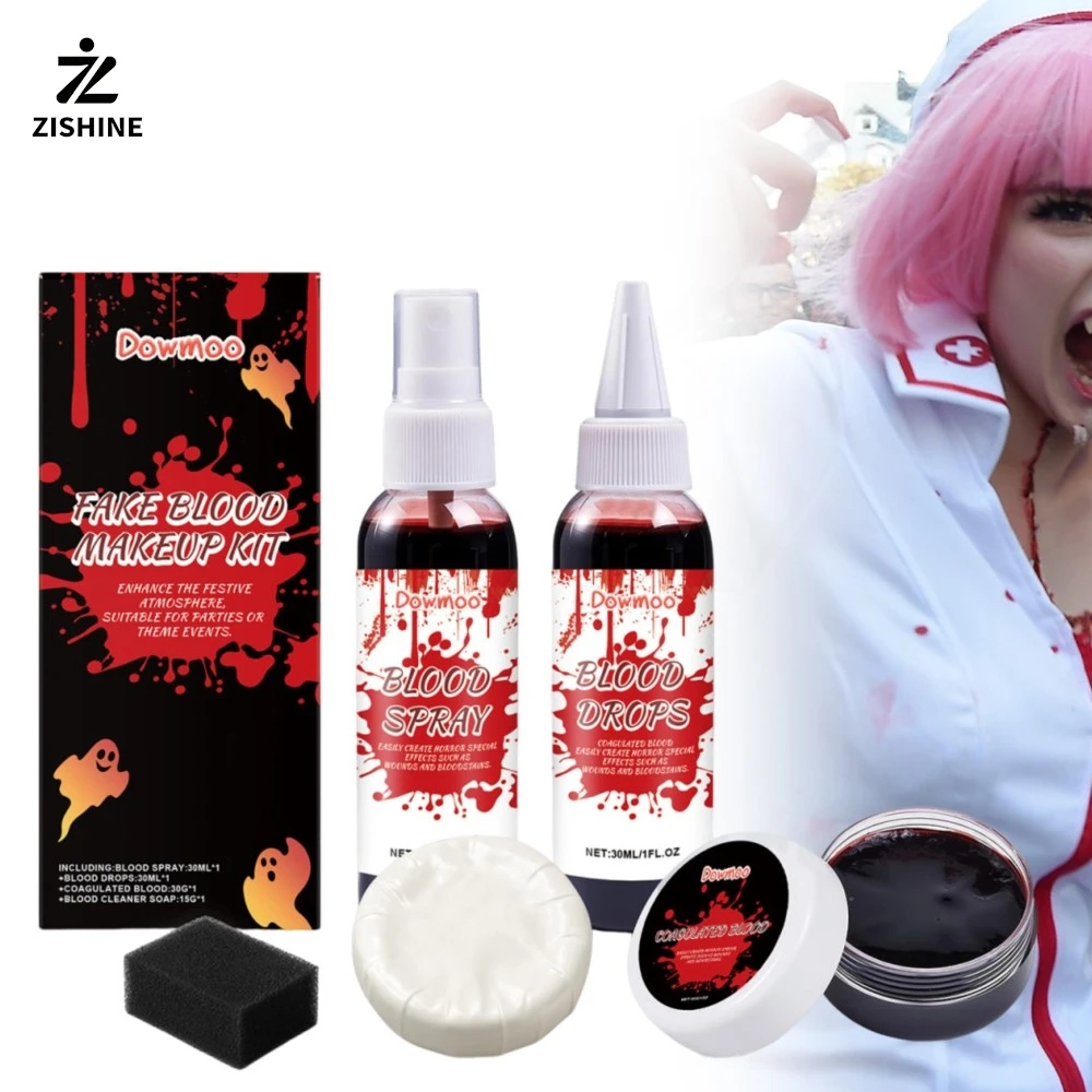Disposable makeup stage fake blood funny makeup realistic washable Halloween supplies suitable for holiday parties
