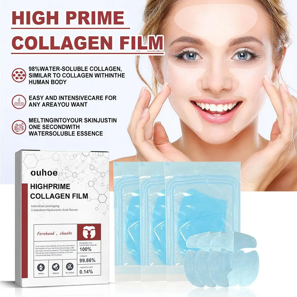 3/9/15PACK Collagen Film Soluble Collagen Forehead Film Anti-aging Collagen Moisterizing Mask Skin Care Wholesale Facial Mask