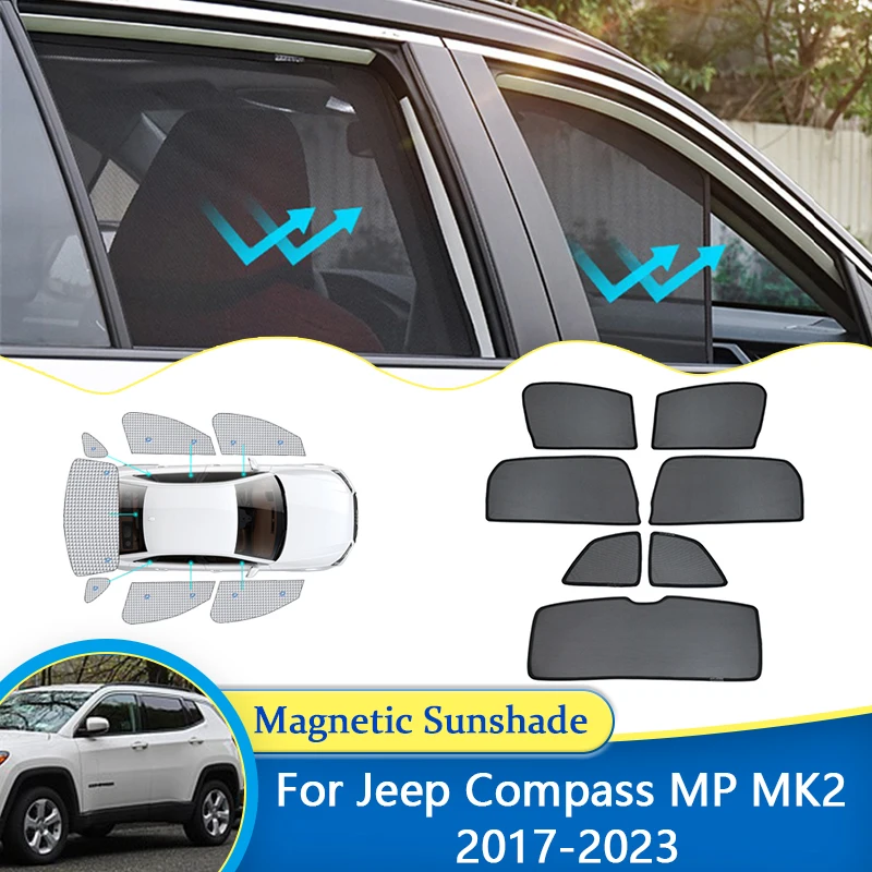 

For Jeep Compass MP MK2 2017 2018 2019 2020 2021 2022 2023 UV Protection Shield Window Sunshade Side Visor Windshield Accessorie