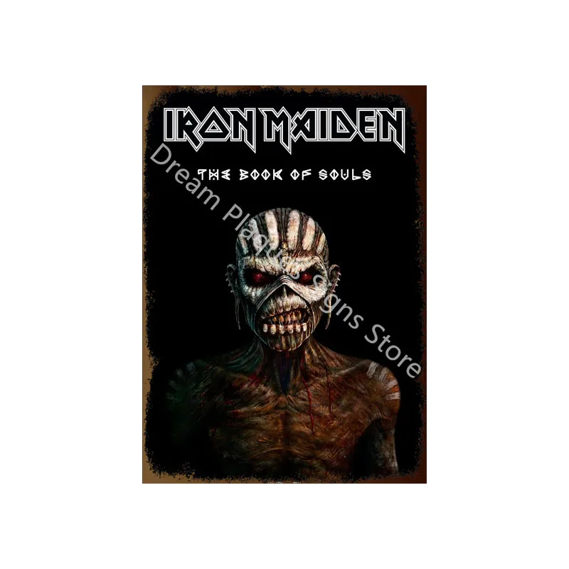 Iron Maiden Book of Souls Officieel Metalen Tin Bord 8x12 Inch, Vintage Rock Band Poster Wall Art voor Bar Pub Man Cave Home Decor