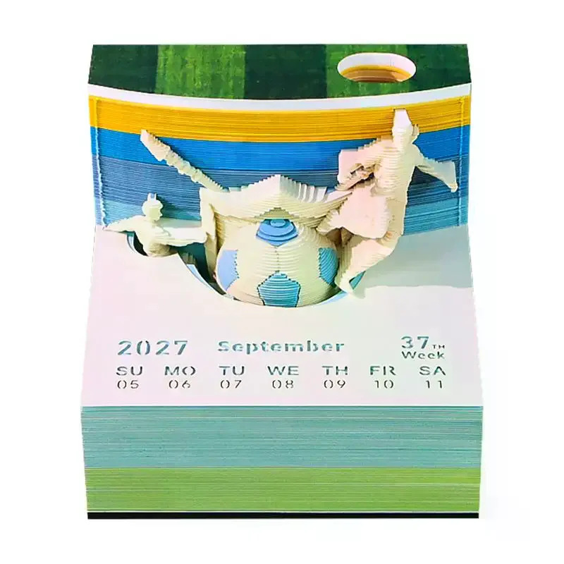 Time Piece Calendar 2027 Desk Calendar 3D Tear-away Calendar Paper Carving Art Memo Pad Notepad Gift For Christmas Housewarming