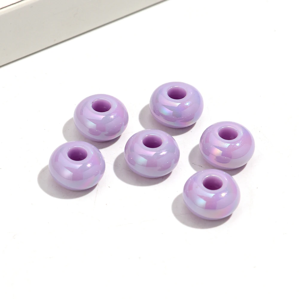 20 stks 14mm AB Effen Kleurrijke Hars Acryl Abacus Losse Spacer Kralen voor Sieraden Maken DIY Armband Ketting Decor accessoires