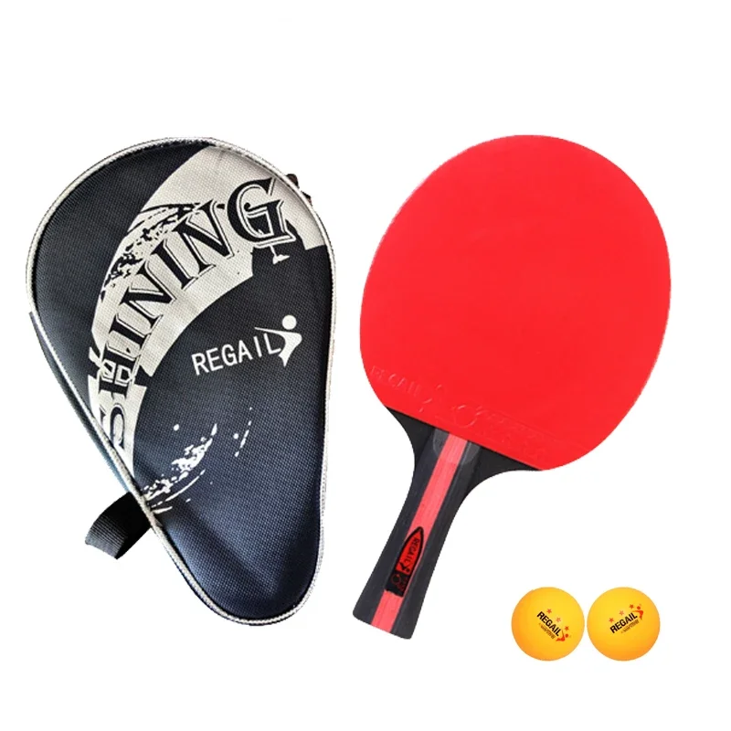 REGAIL1pcs Pure Colorful Racket Pimples In Rubber Professional Original Table Tennis Rackets 4-star Ping Pong at Paddle with Bag