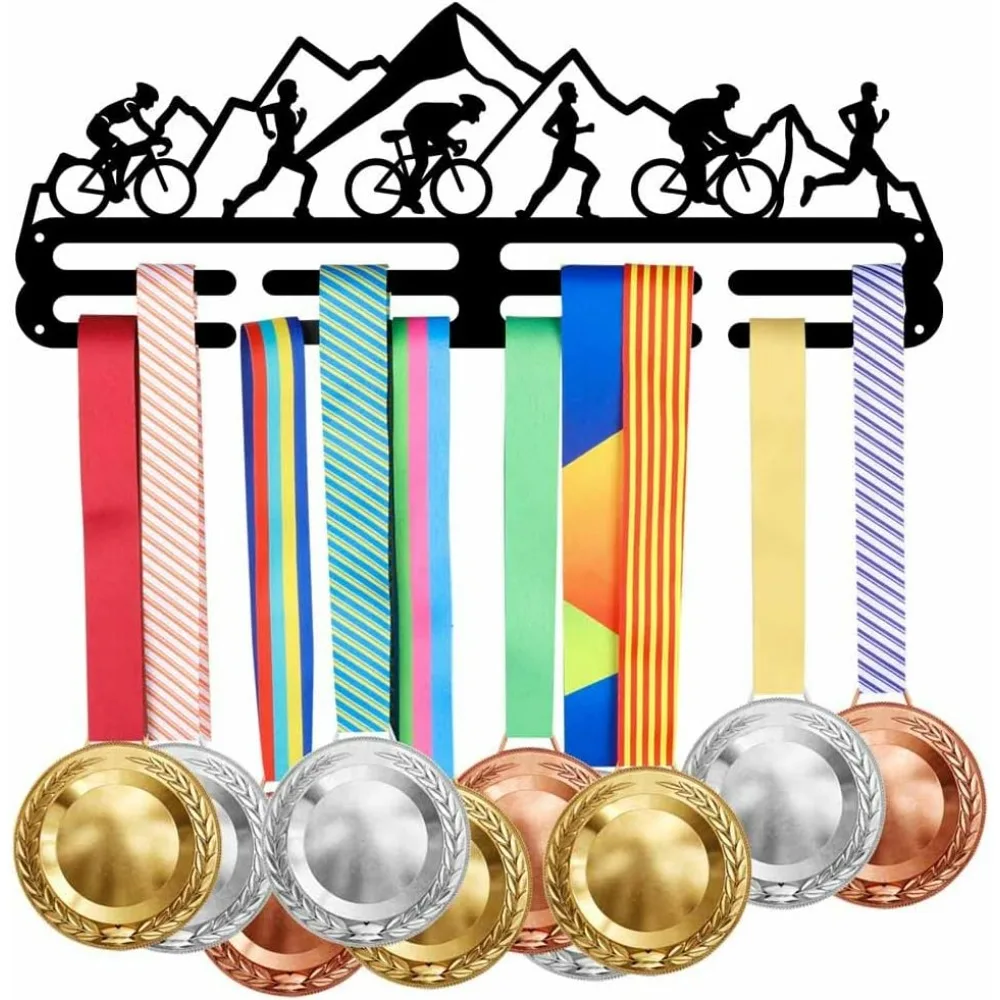 Running Medal Hanger Holder Display Riding Sports Medals Display Rack for 40+ Medals Wall Mount Award Display Holder Hook