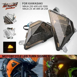 Front LED Turn Signal Indicator Lamp For KAWASAKI ZX6R Z1000SX NINJA 250 400 650 300 1000 ZX25R ZX-4R Motorcycle Light Flasher