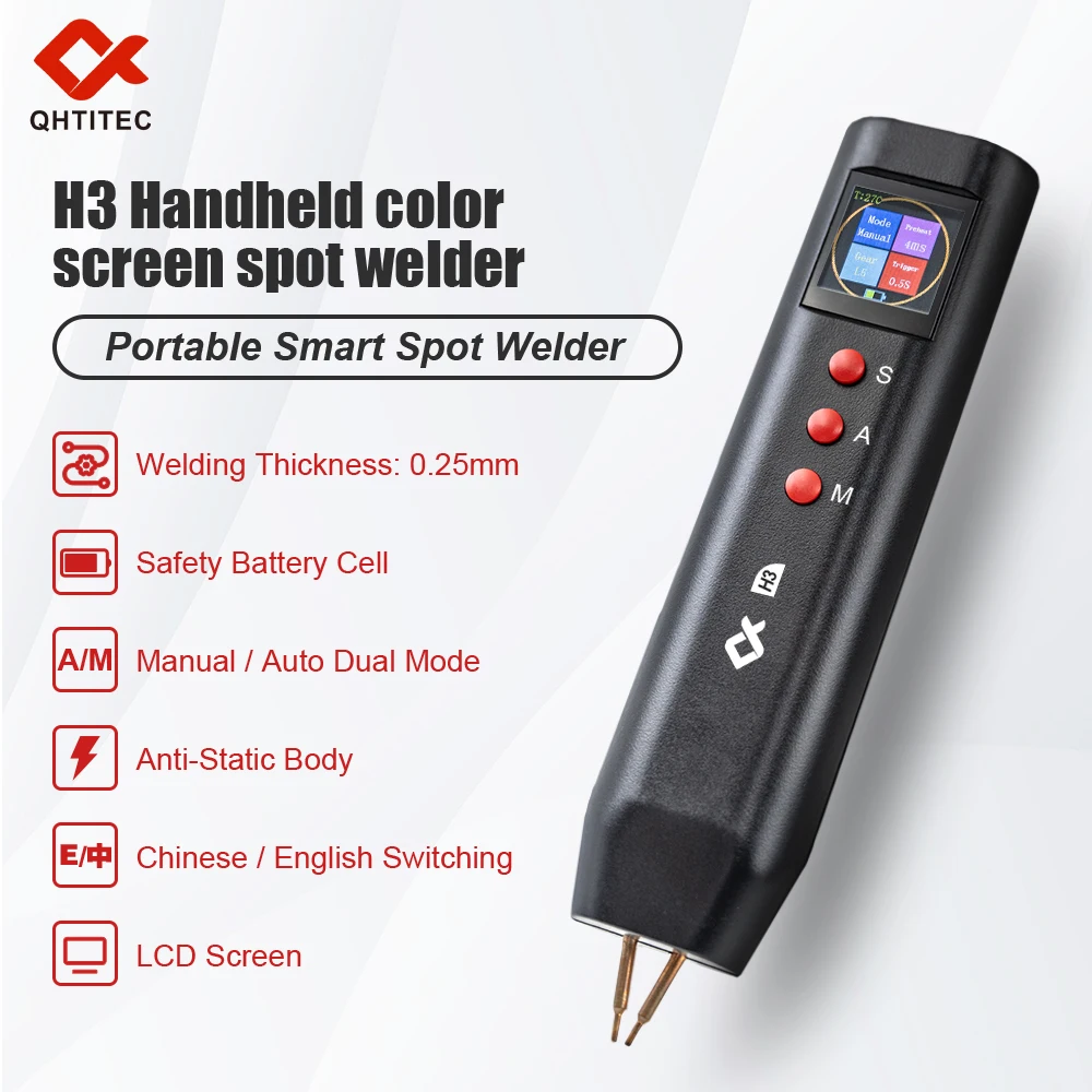 JCD Handheld Spot Welder DIY Color Screen Manual/Automatic Dual-mode Spot Welding Machine For 18650 Battery Nickel Strip Welding