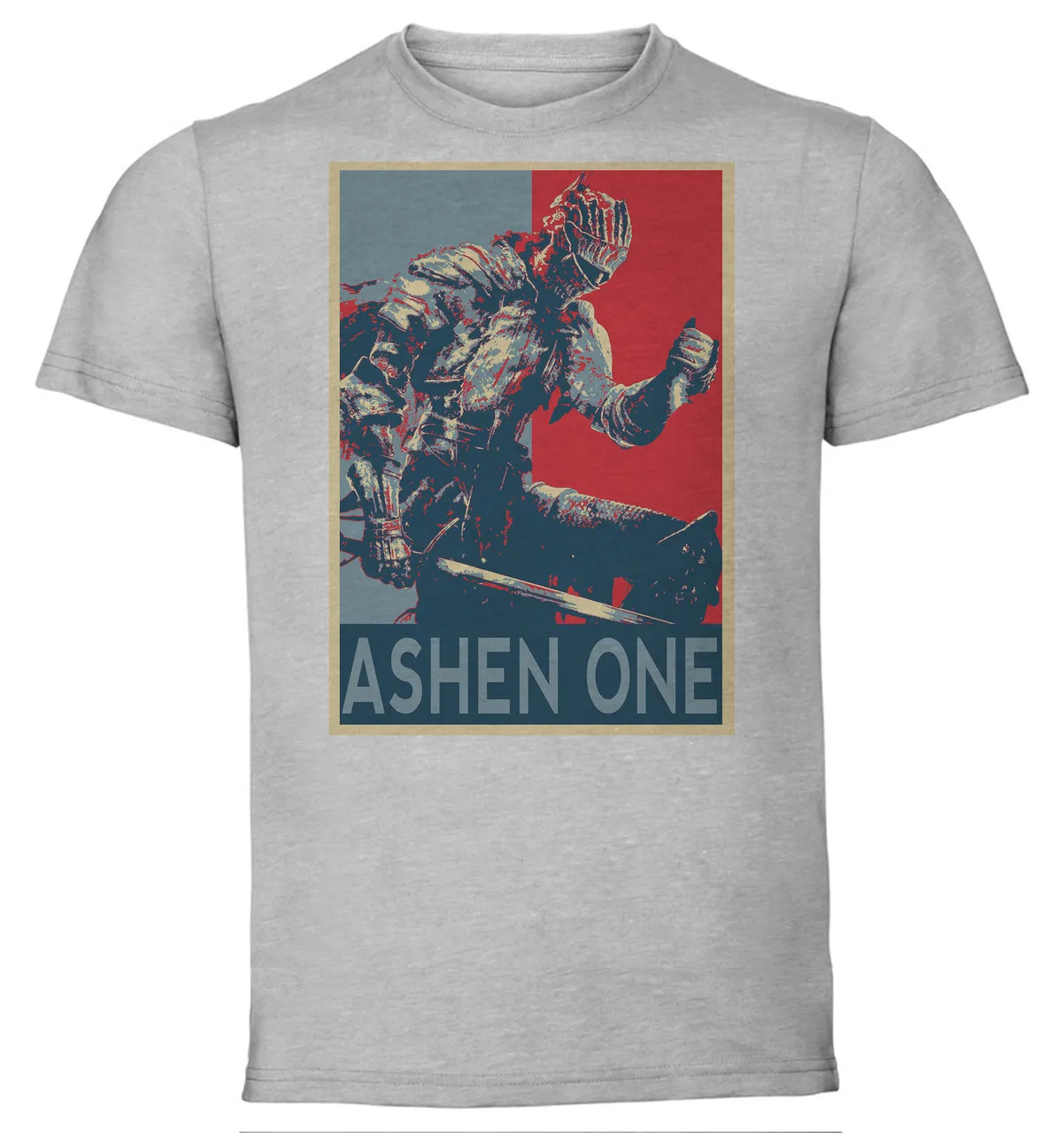 

Футболка унисекс серая пропагандистская Темные души Ashen One