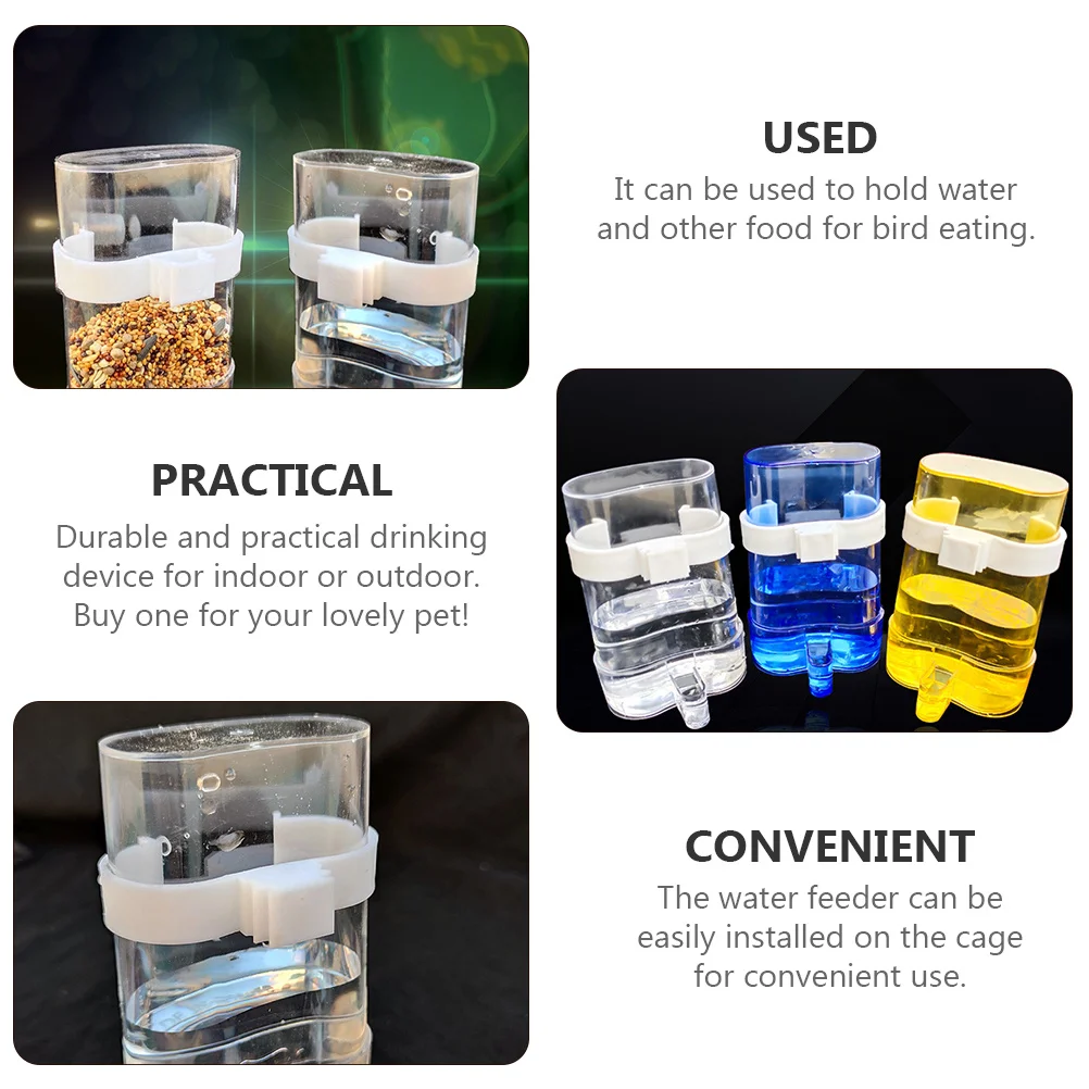 

6Pcs Bird Water Feeders Automatic Parrot Food Water Dispensers Cage Hanging Drinking Bottles Bird Cage Drinking Bottle