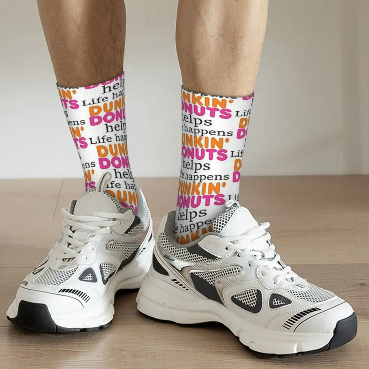 La vida pasa. Dunkin-Calcetines DE AYUDA DE Donuts para hombre y mujer, medias largas de alta calidad Harajuku, accesorios para todas las estaciones, regalos