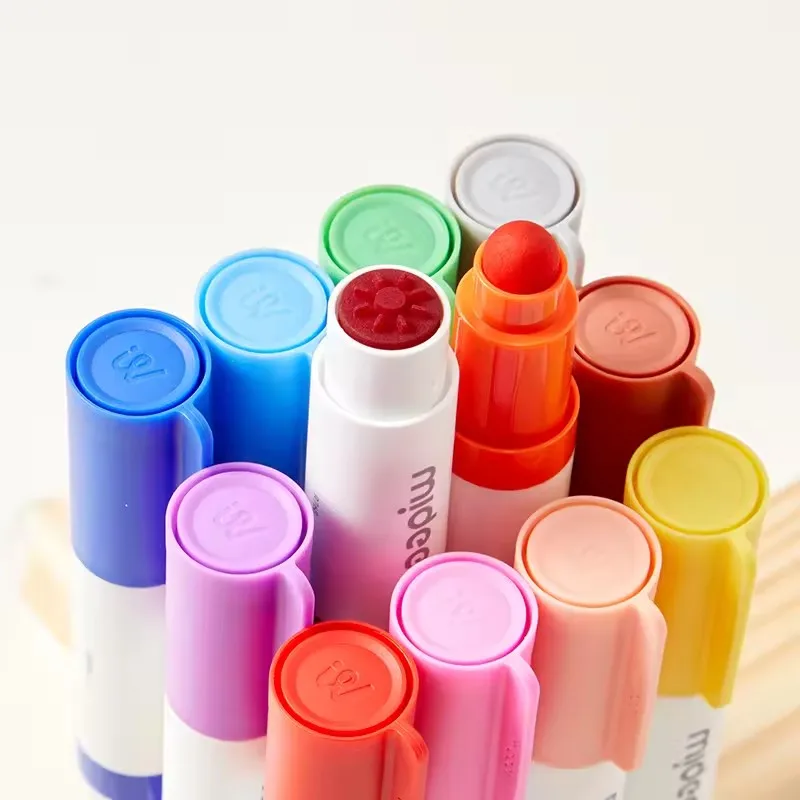 Mideer 6/12 couleurs tampon à pointe ronde pinceaux lavables marqueur joint aquarelle stylo Graffiti peinture ensemble spécial brosse jouet