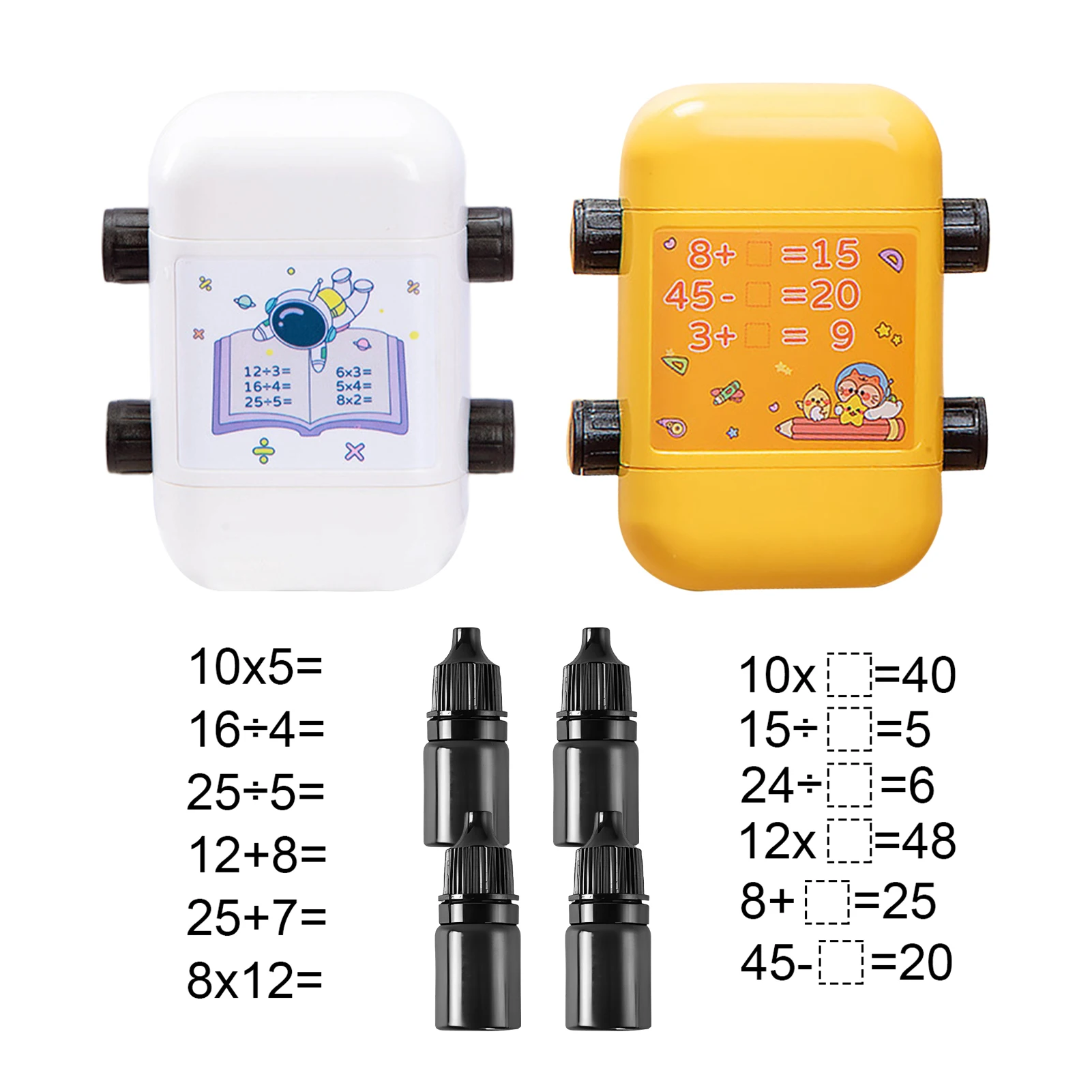 2pcs Roller Digital School With Ink Addition Home Teaching Stamp Quick Dry Boy Girl Educational Toy Double Head Lightweight