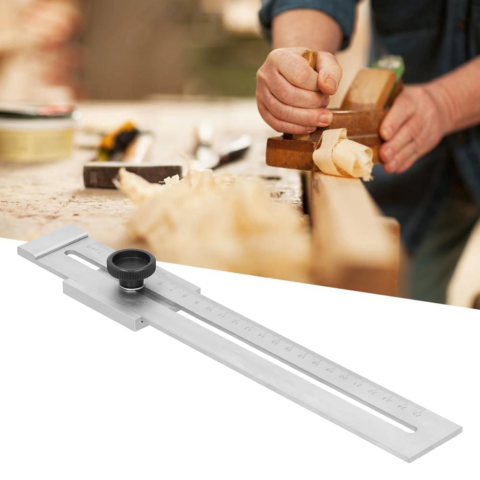 

Hole Scribing Ruler 0250mm Woodworking Scribe CrossedOut Tool Carpentry Marker Line Gauge